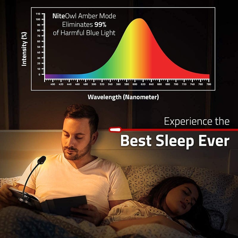 GearLight Rechargeable Book Light for Reading in Bed - Adjustable LED Clip-on Lamp with 3 Light Modes - Rechargeable, Flexible Neck Reading Light for Books, Laptops, and More - Black - (Pack of 2) - Image 5